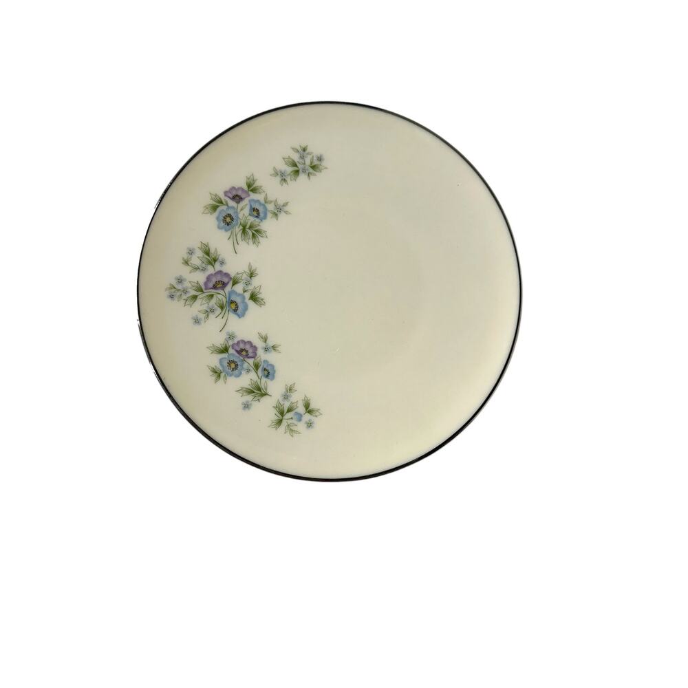 Vintage Lenox Maywood H502 Blue Floral Bread‎ Plate Platinum Trim 6 3/8”LNC